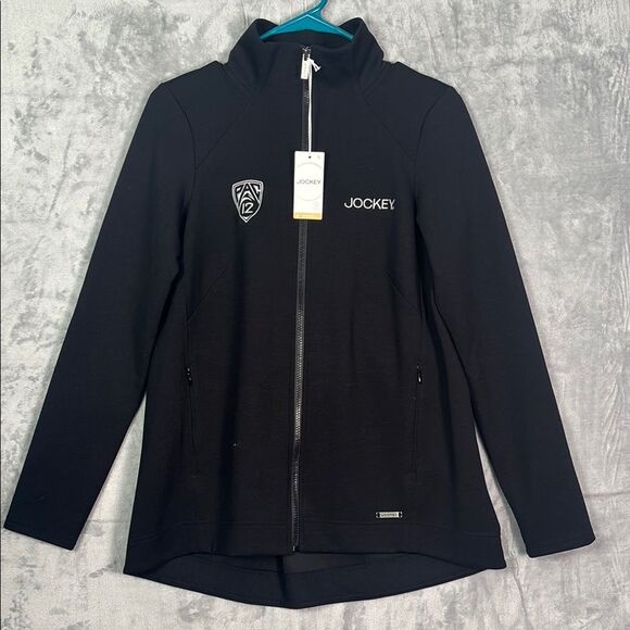 NWT New Jockey Black Pac12 On the Go Full Zip Jacket Size Small - Picture 1 of 10